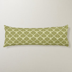 Coussins Longs Lumière Motif carré feuille or Lime