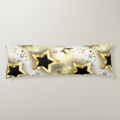 Coussins Longs Lumière transparente avec étoiles or (Dos)