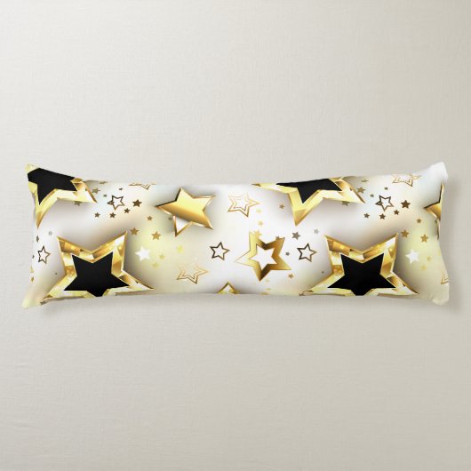 Coussins Longs Lumière transparente avec étoiles or (Devant)
