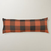 Coussins Longs Lumineux Orange Et Noir Plaid (Dos)