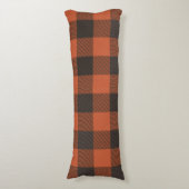 Coussins Longs Lumineux Orange Et Noir Plaid (Devant (Vertical))