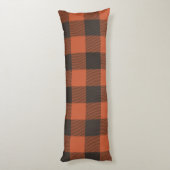 Coussins Longs Lumineux Orange Et Noir Plaid (Dos (Vertical))