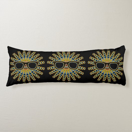 Coussins Longs Lunettes Nerd ensoleillées + votre backgr. & idées (Devant)