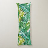 Coussins Longs Lush Tropical Island Green Palm Leaf Watercolor (Dos (Vertical))