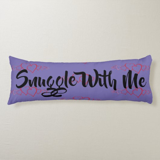 Coussins Longs Lutter Avec Moi Coeurs Rouges Violet (Devant)