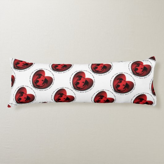 Coussins Longs Luv-A-Bull American Bulldog Pit Bull Heart (Devant)