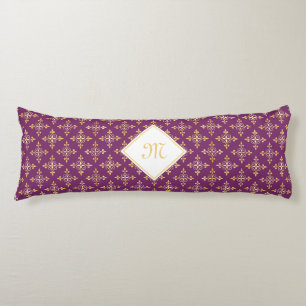 Coussins Longs Luxe Monogramme vert et or Quatre Floral