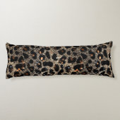 Coussins Longs Luxury Glitter Brown Black Gold Leopard Pattern (Dos)
