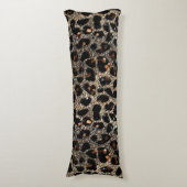 Coussins Longs Luxury Glitter Brown Black Gold Leopard Pattern (Devant (Vertical))