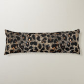 Coussins Longs Luxury Glitter Brown Black Gold Leopard Pattern (Devant)