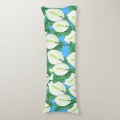 Coussins Longs Lys blancs sur arrière - plan bleu pâle (Devant (Vertical))