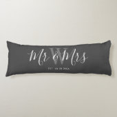 Coussins Longs M. et Mme Gray White Script Monogramme personnalis (Devant)