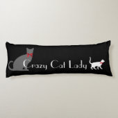 Coussins Longs Madame folle mignonne de chat, chats de blanc gris (Dos)