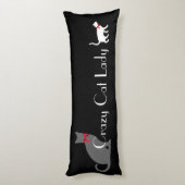 Coussins Longs Madame folle mignonne de chat, chats de blanc gris (Dos (Vertical))