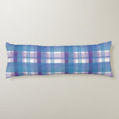 Coussins Longs Madras Plaid Blue et Purple (Dos)