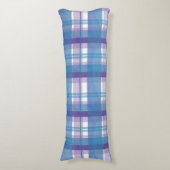 Coussins Longs Madras Plaid Blue et Purple (Devant (Vertical))