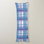 Coussins Longs Madras Plaid Blue et Purple (Dos (Vertical))