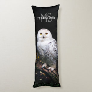 Coussins Longs Magnifique monogramme personnalisé de nom de hibou