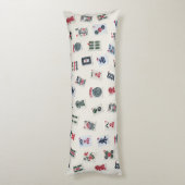 Coussins Longs MahJongg carreaux symboles conception sur badge  (Dos (Vertical))