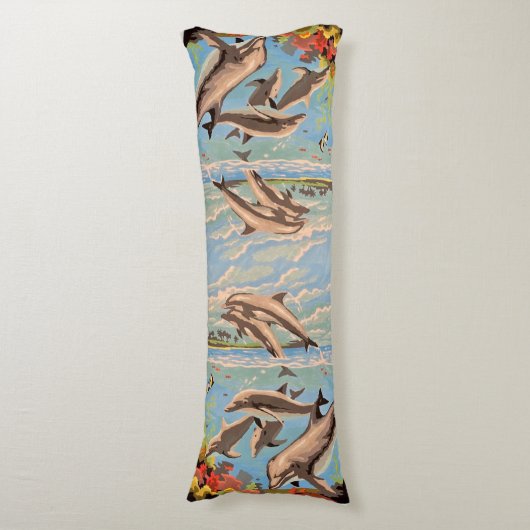 Coussins Longs Main Painted by Number | Dolphins | (Devant (Vertical))