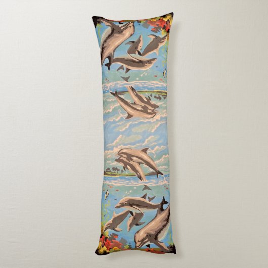 Coussins Longs Main Painted by Number | Dolphins | (Dos (Vertical))
