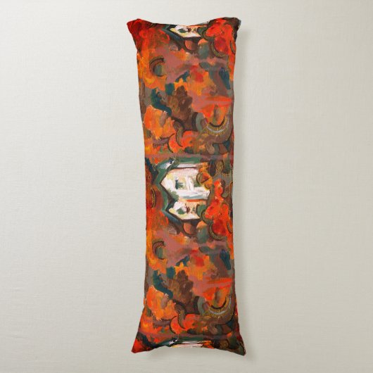 Coussins Longs Maison Blanche et arbres d'automne (Devant (Vertical))