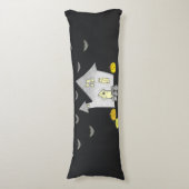 Coussins Longs Maison d'Halloween, Chats noirs, Chats, Chauves-so (Devant (Vertical))