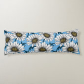 Coussins Longs Maisonnettes, fleurs sauvages sur bleu (Dos)