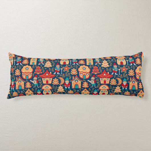 Coussins Longs Maisons et Gnomes nordiques en gros | Scandinave (Devant)