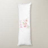 Coussins Longs Maman Etabli Rose Rose Aquarelle Florale Blanc (Dos (Vertical))