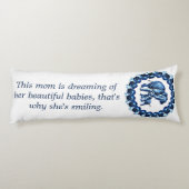 Coussins Longs Maman, moi et roses en bleu (Dos)