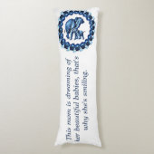 Coussins Longs Maman, moi et roses en bleu (Devant (Vertical))