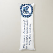 Coussins Longs Maman, moi et roses en bleu (Dos (Vertical))