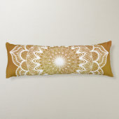 Coussins Longs Mandala blanc sur fond doré (Dos)