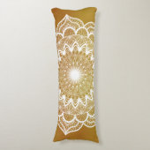 Coussins Longs Mandala blanc sur fond doré (Devant (Vertical))