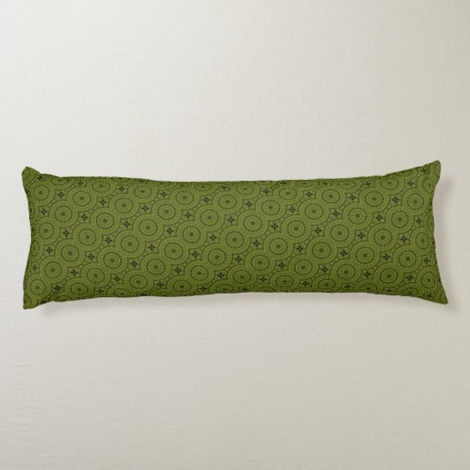 Coussins Longs Mandala de la roue verte / Grünes Rad Mandala (Dos)
