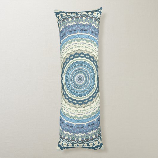 Coussins Longs Mandala de Lavande Bleue Lumière (Dos (Vertical))