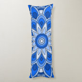 Coussins Longs Mandala en bleu (Dos (Vertical))