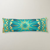 Coussins Longs Mandala Fleur Or Bleu (Dos)