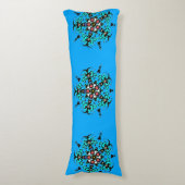 Coussins Longs Mandala Floral Azur Sans Couture (Devant (Vertical))