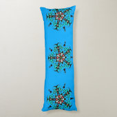 Coussins Longs Mandala Floral Azur Sans Couture (Dos (Vertical))