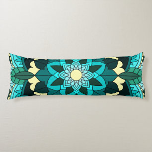 Coussins Longs Mandala Motif 02 en aqua