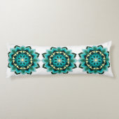 Coussins Longs Mandala Motif 02 en aqua (Dos)