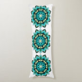 Coussins Longs Mandala Motif 02 en aqua (Devant (Vertical))