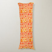 Coussins Longs Mandala motif, Coral Orange et Gold (Devant (Vertical))
