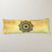 Coussins Longs Mandala noir sur fond or doux (Dos)