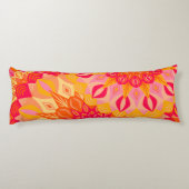 Coussins Longs Mandala superposé orange rose jaune (Dos)