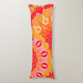 Coussins Longs Mandala superposé orange rose jaune (Devant (Vertical))