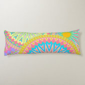 Coussins Longs Mandala superposé rose bleu jaune menthe violet (Dos)