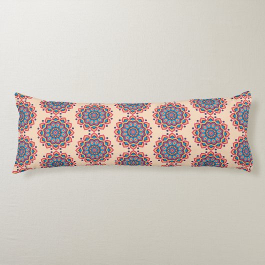 Coussins Longs Mandala vibrant en code hexadécimal de couleur (Devant)